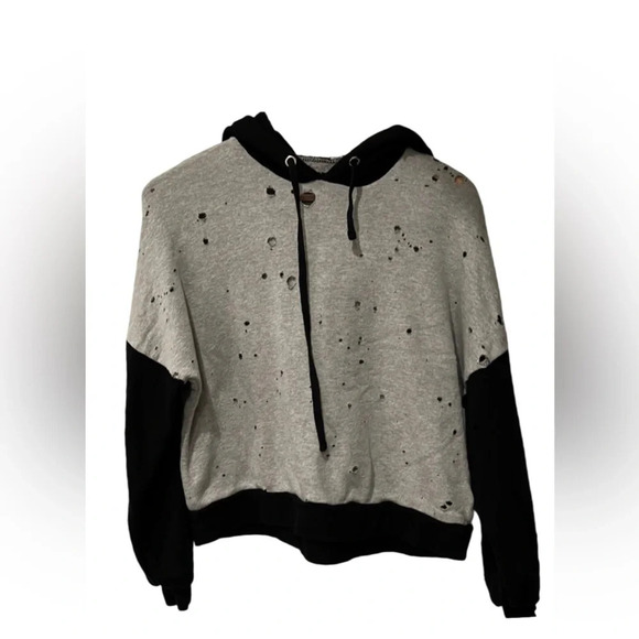 Michael Lauren Distressed Boxy Sweatshirt - Picture 1 of 8